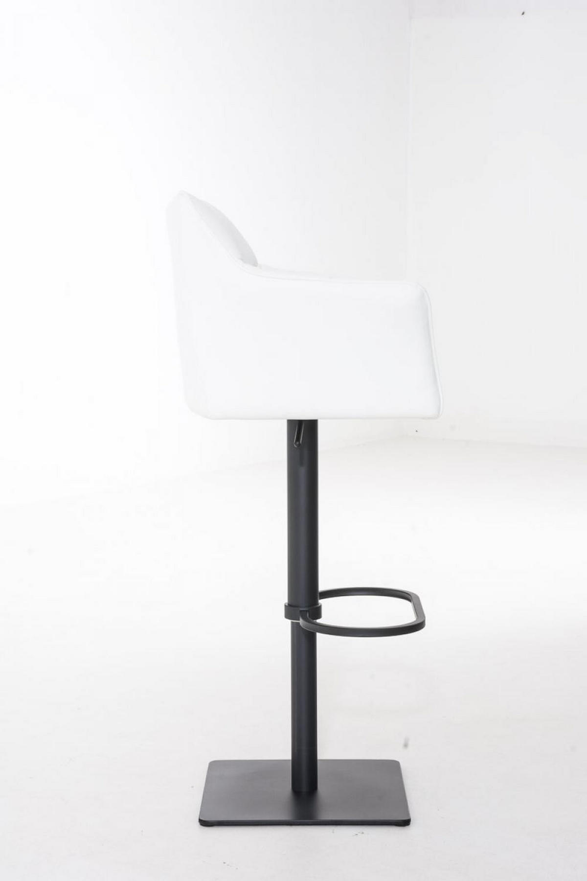 BARHOCKER Lederlook Weiß - Schwarz/Weiß, Textil/Metall (64/88/45cm) - CLP