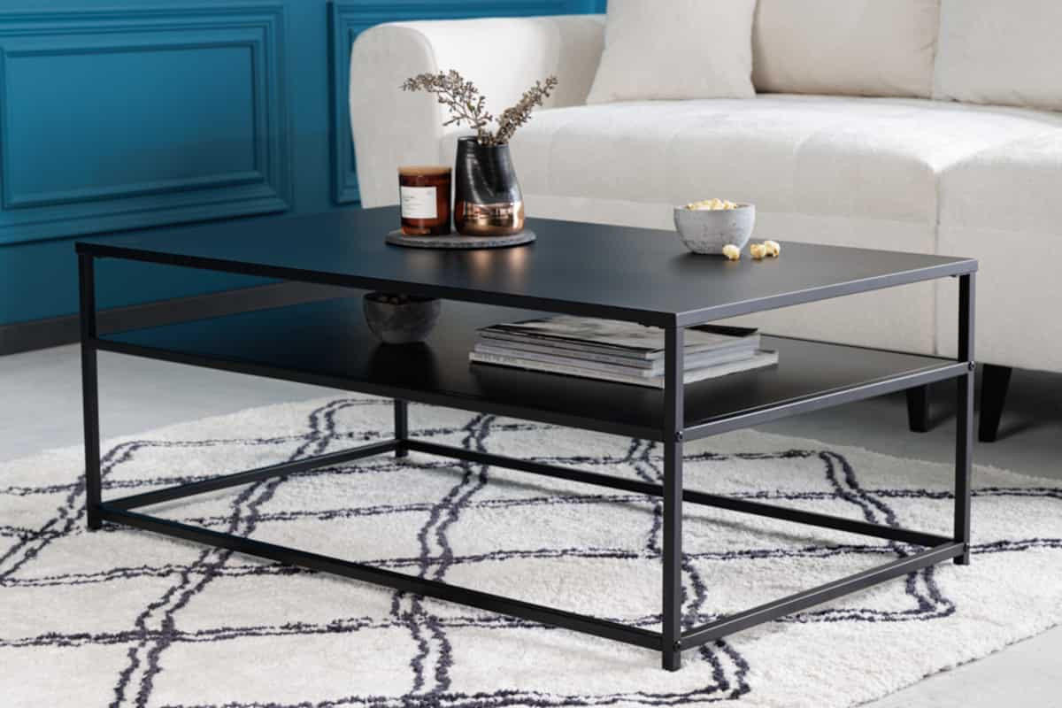 COUCHTISCH DURA STEEL Stahl rechteckig Schwarz 100cm - Schwarz, Metall (60/100/40cm) - riess-ambiente