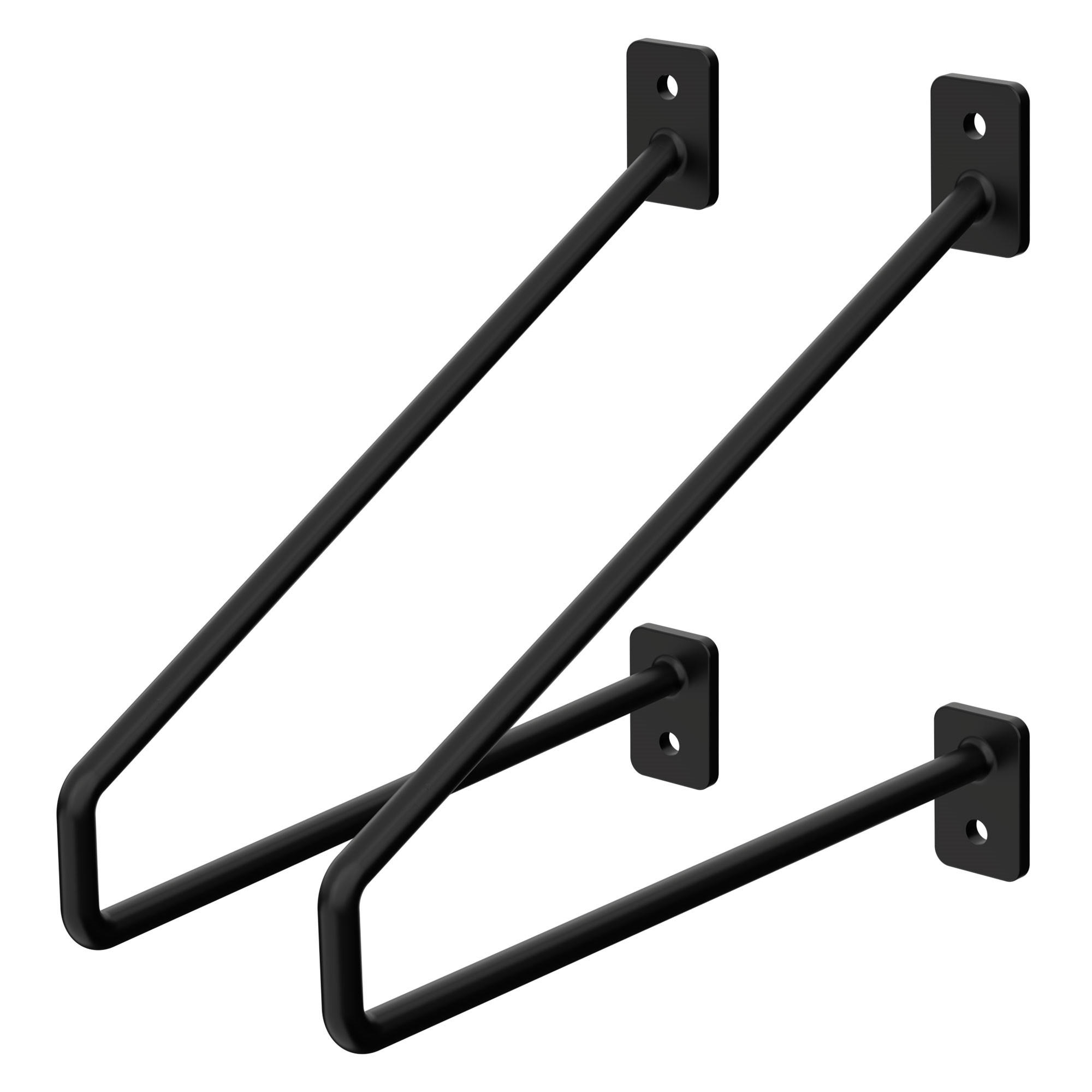 REGALHALTERUNG - Schwarz, Metall (22/2.3/18cm) - ML-DESIGN