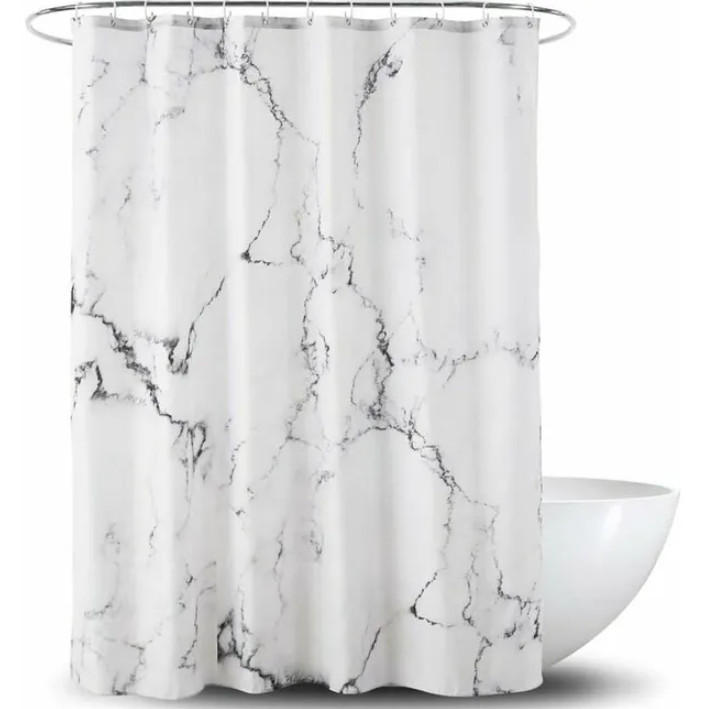 DUSCHVORHANG Polyester 180 x 200 cm Marmor Muster wasserdicht waschbar mit Saum - Grau, Textil (180/200cm) - MCBOSON