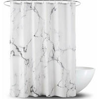 DUSCHVORHANG Polyester 180 x 200 cm Marmor Muster wasserdicht waschbar mit Saum - Grau, Textil (180/200cm) - MCBOSON