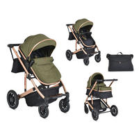 KINDERWAGEN 2 in 1 Thira grün Babywanne, umbaubar, Sportsitz, Fußabdeckung - Grün, Metall (96/61/107cm) - Moni