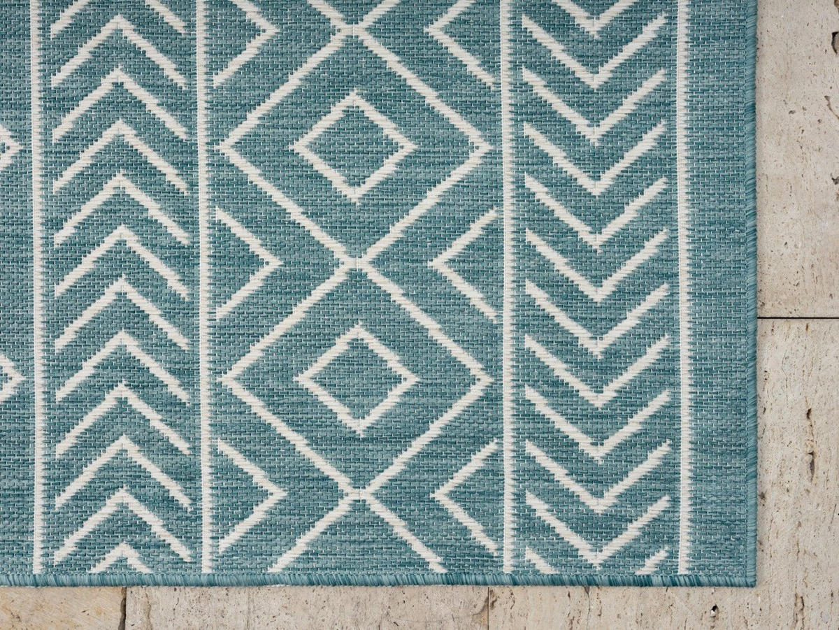 OUTDOORTEPPICH Juniper Blaugrau,Petrol,Hellgrau 80/150 cm - Blaugrau, Textil (80/150cm) - My-Rug