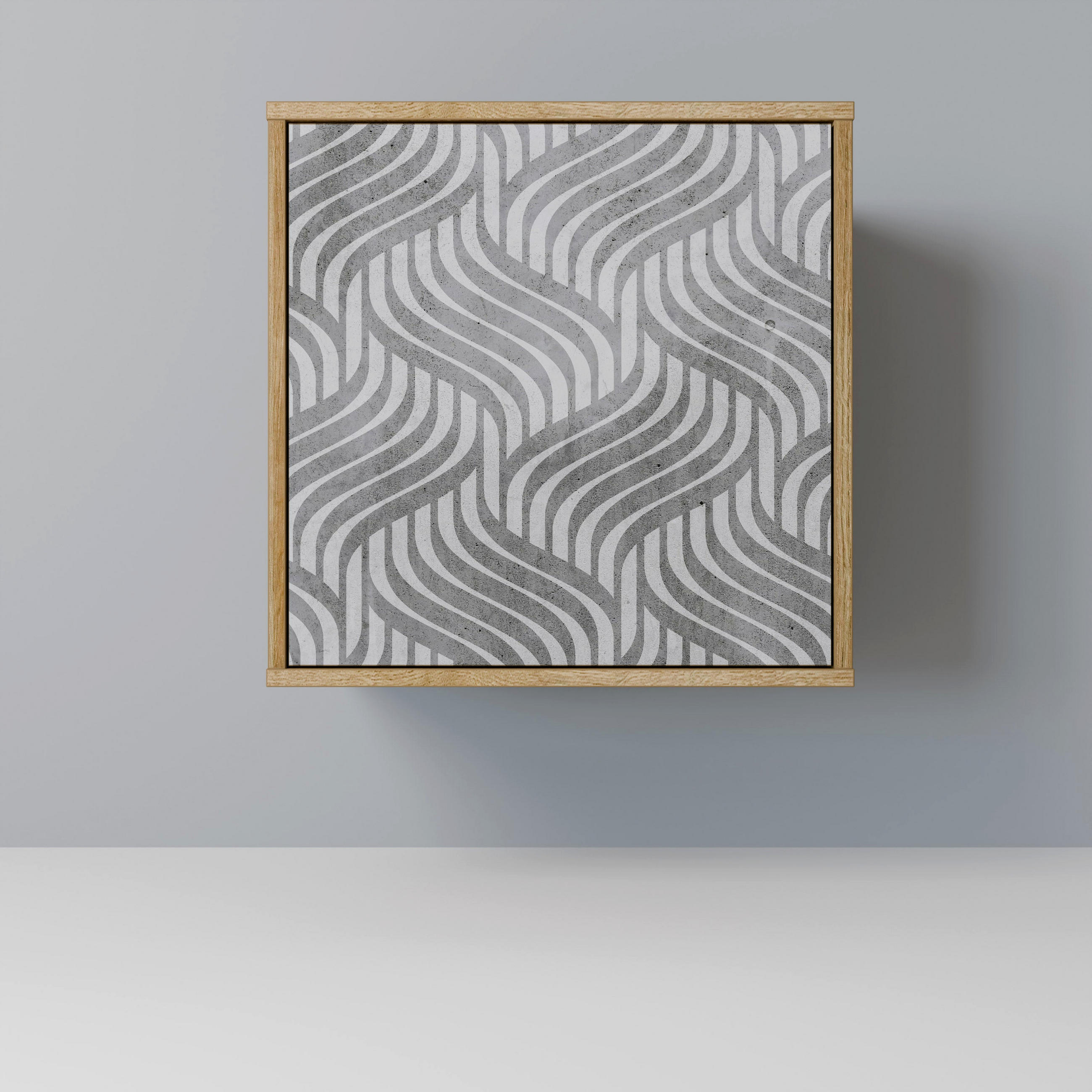 SIDEBOARD CONCRETE MOVEMENT, Eichefarben, 57,5x42x57,5 cm, Ohne Füße - Eichefarben/Multicolor, Holzwerkstoff (57.5/57.5/42cm) - SpaceRebels