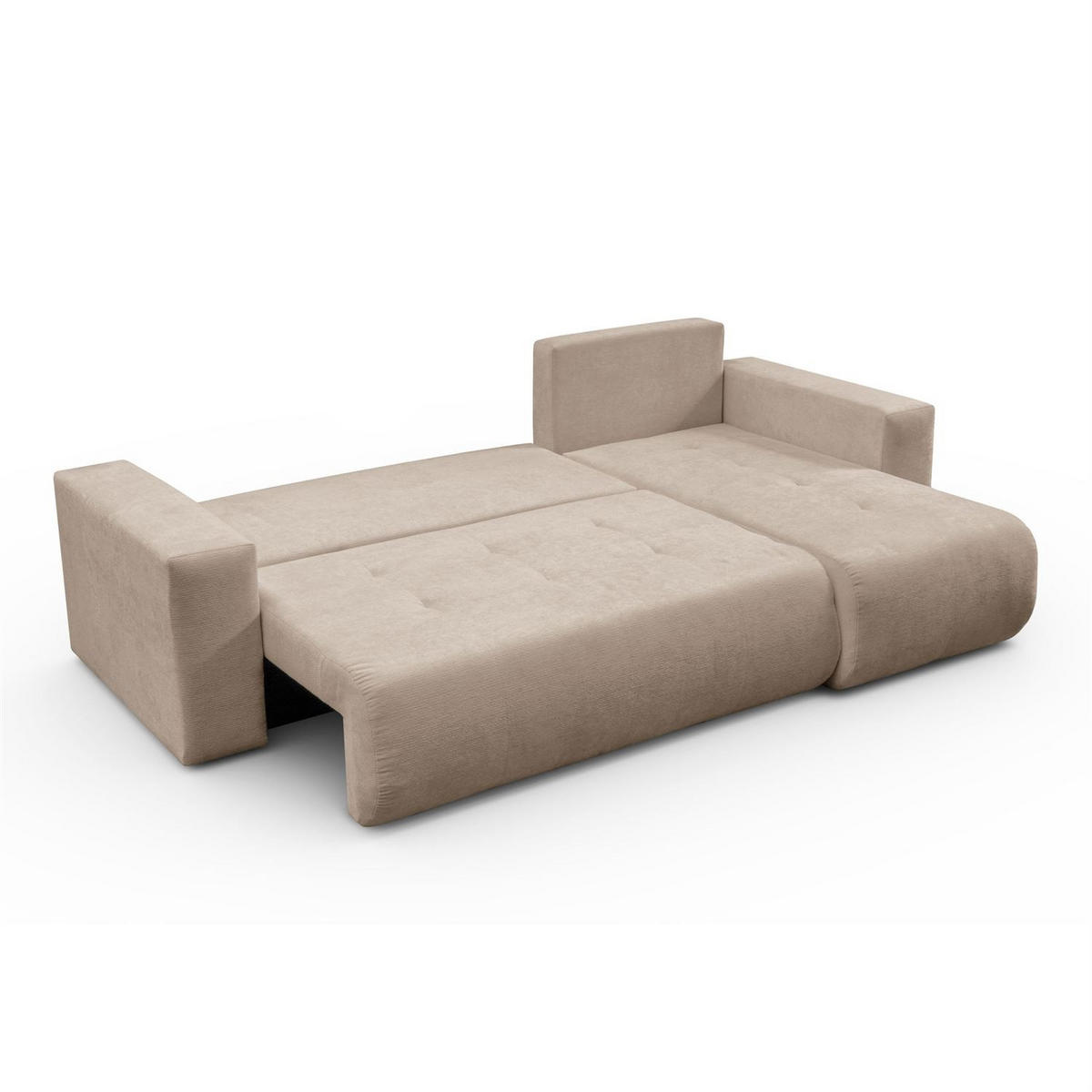 ECKSOFA CLOUD II L mit Schlaffunktion, Vibe 08 - Ecru, Textil (247/152cm) - Lookway