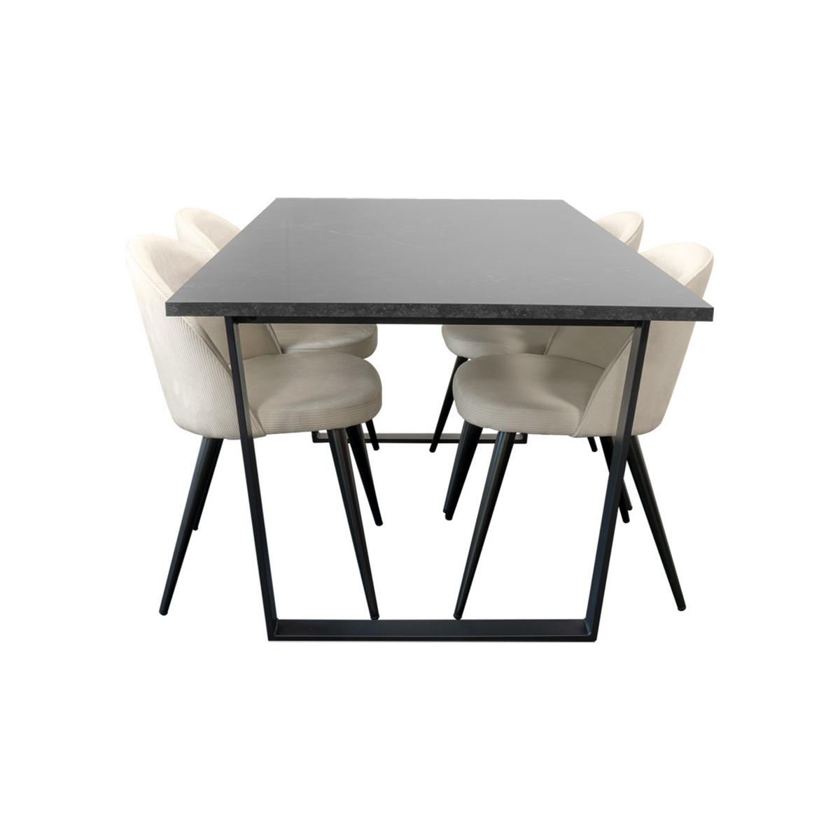 TISCHGRUPPE Schwarz - Schwarz, Holzwerkstoff (160/74/90cm) - ebuy24
