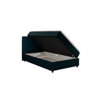 BOXBETT Diamaro 120x200 cm mit Bettkasten und Topper - Dunkeltürkis - Türkis, Holz (120/215cm) - Panda Möbel