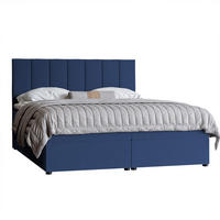 BOXBETT ZELTO 200/200 cm, mit Matratze und Topper, Marineblau - Dunkelblau, Holzwerkstoff/Textil (200/200cm) - Idohome