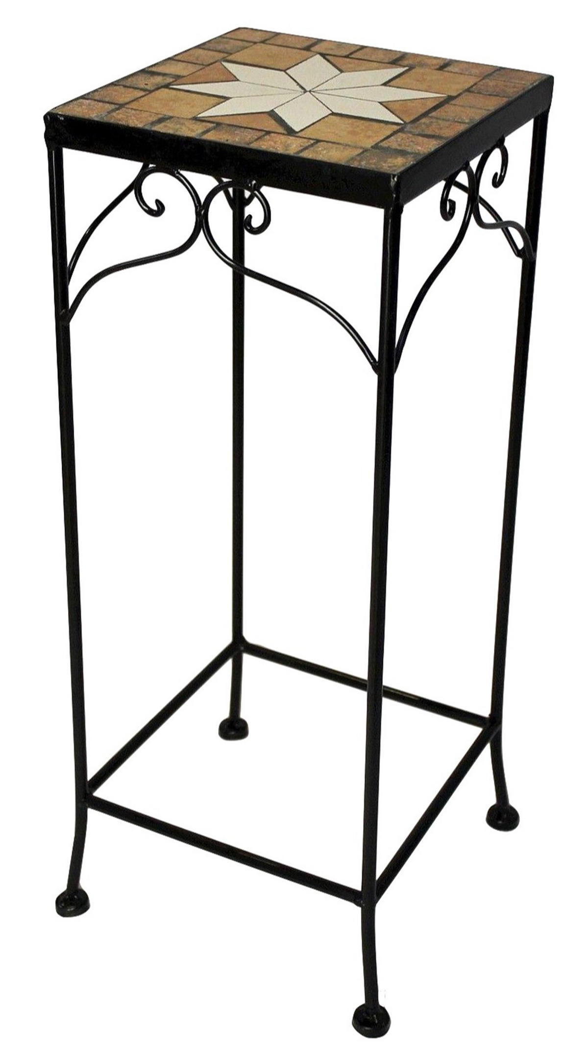 BLUMENHOCKER Merano Mosaik Eckig 54 cm 12012 - Schwarz, Metall (20/54/20cm) - DanDiBo