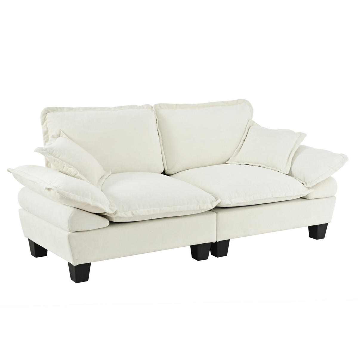 2-SITZER Sofa 194/82/90 cm mit abnehmbaren Armlehnen und Chenille-Bezug, Beige - Beige, Textil (194/90/82cm) - Redom
