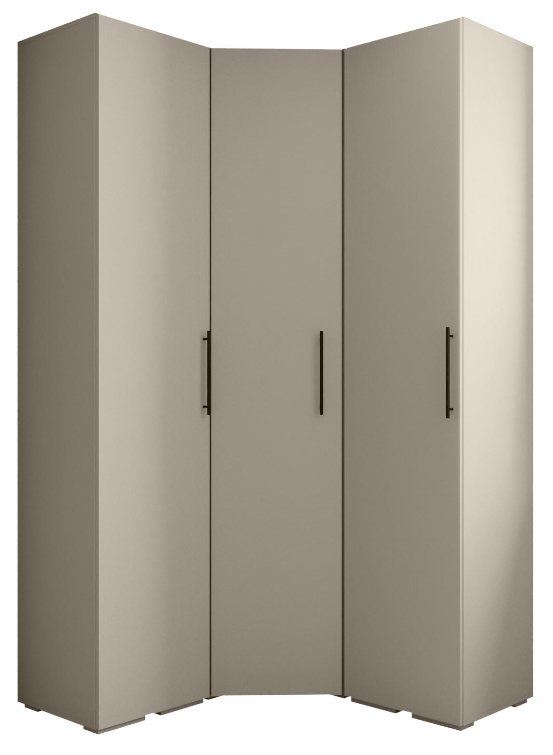 GARDEROBEN-SET 236,7/131,7/47 - Kaschmir/Schwarz, Holz/Kunststoff (131.7/236.7/47cm) - Abiks Möbel