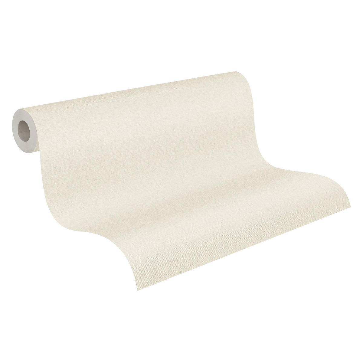 VLIESTAPETE Unis, creme, Textiloptik, A.S. Création 306881 - Beige/Creme, Papier (530/10050cm) - KUNSTLOFT