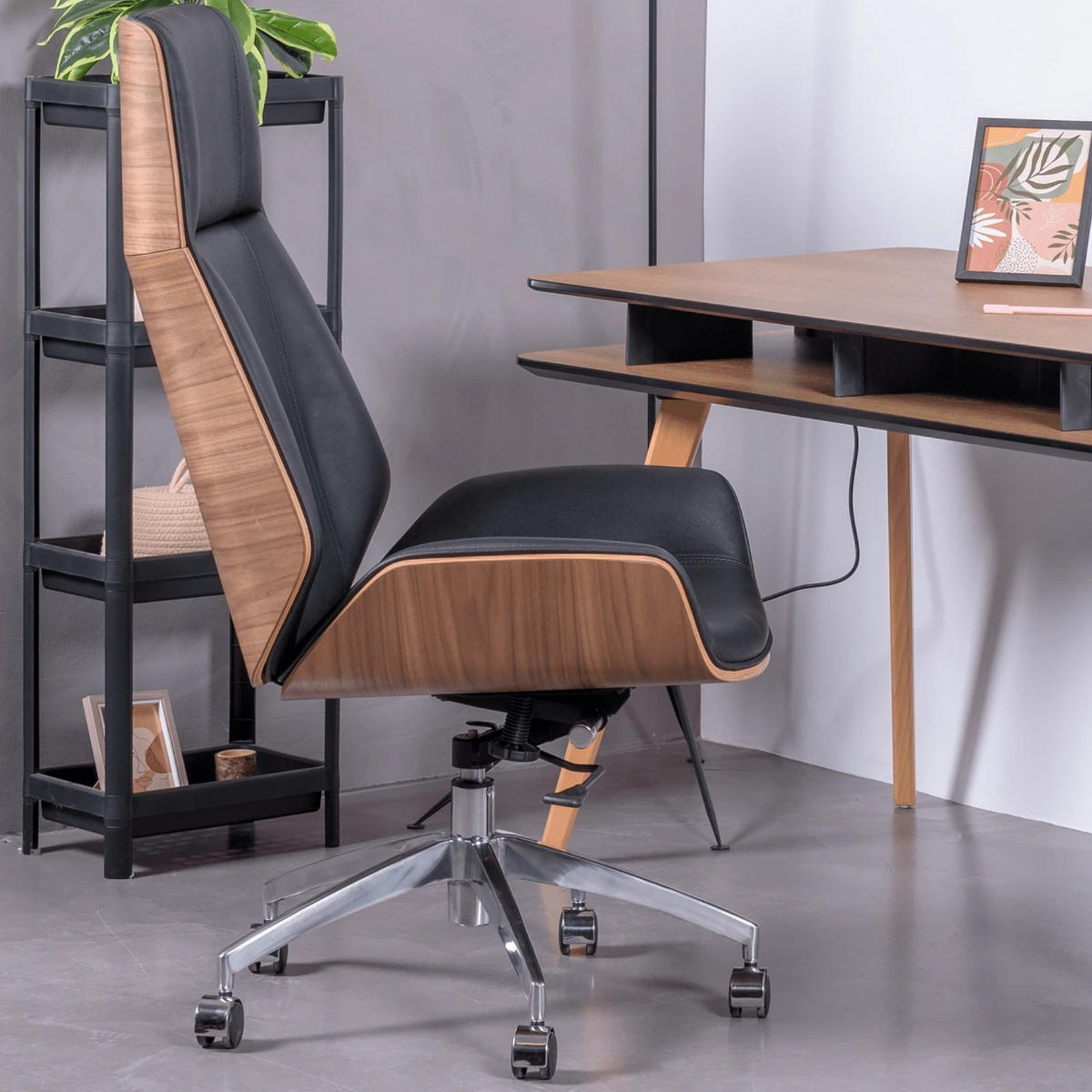 BÜROSTUHL Textil Schwarz - Schwarz, Textil (60/125/60cm) - Nest Dream