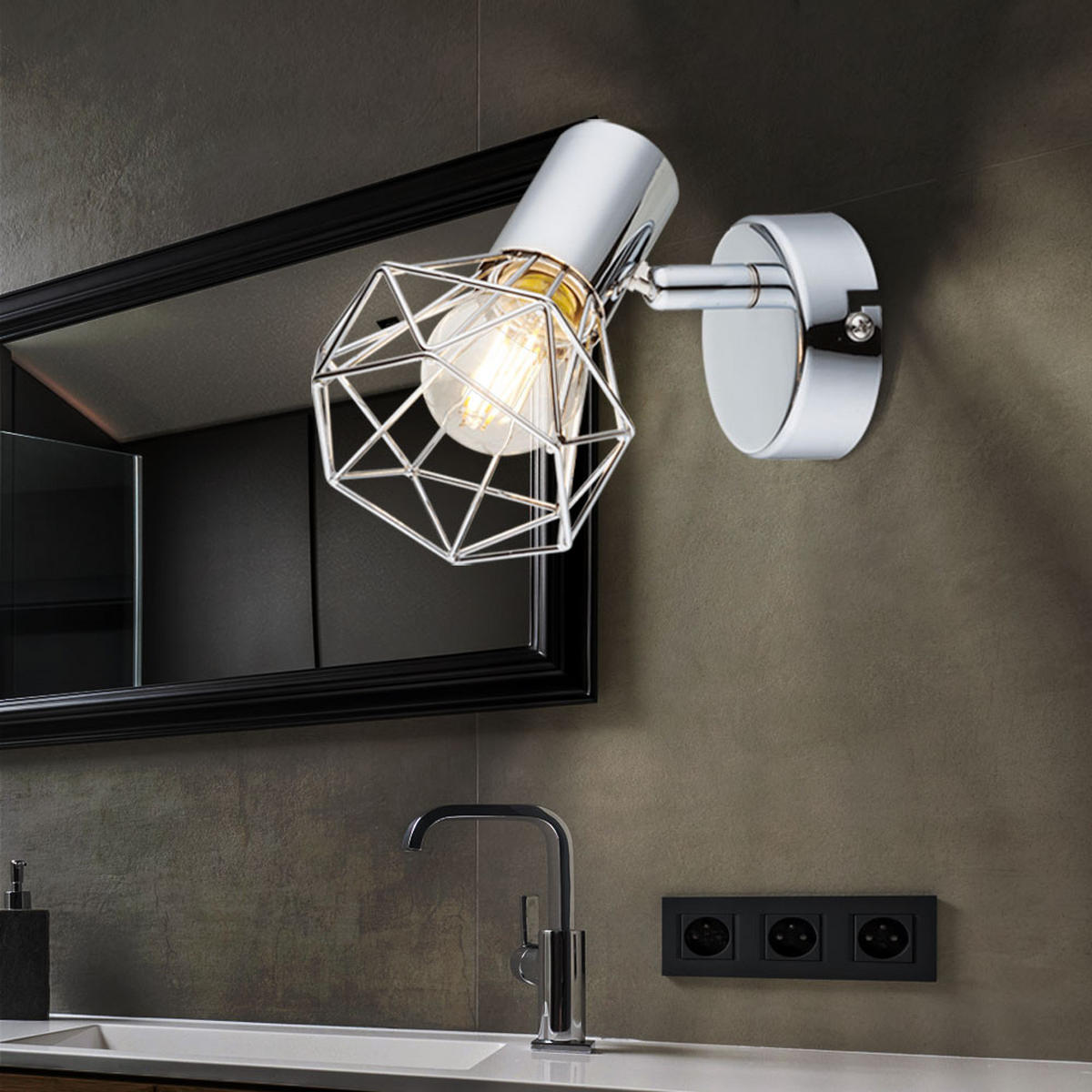 WANDLEUCHTE Metall silber beweglicher Spot - Silberfarben, Metall (10/13/15cm) - Globo Lighting