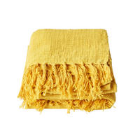 WOHNDECKE Nirvana Slub 150/200 cm, 100% Baumwolle - Gelb, Textil (150/200cm) - Homescapes