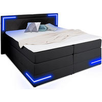 BOXSPRINGBETT Arizona Schwarz 160/200 cm H2/H3 Kunstleder - Schwarz, Textil (160/200cm) - wonello