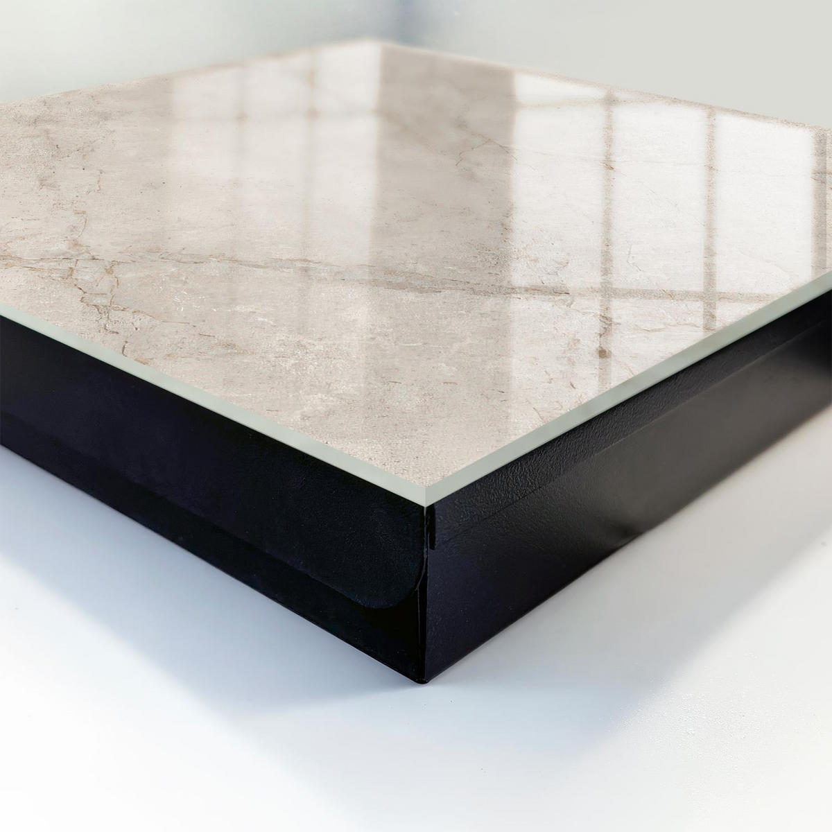 SCHLÜSSELBOX Schwarz 30x30 cm- Türöffnung nach rechts - Subtile Eleganz - Beige, Metall (30/30/5cm) - TULUP