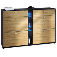 SCHUHSCHRANK Today Fronten in Eiche Natur - Eichefarben, Holzwerkstoff (155.5/95/28cm) - Vladon