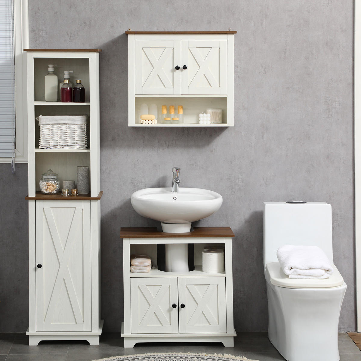 HÄNGESCHRANK Weiß 1 Stück - Weiß, Kunststoff (60/60/30cm) - GiPP