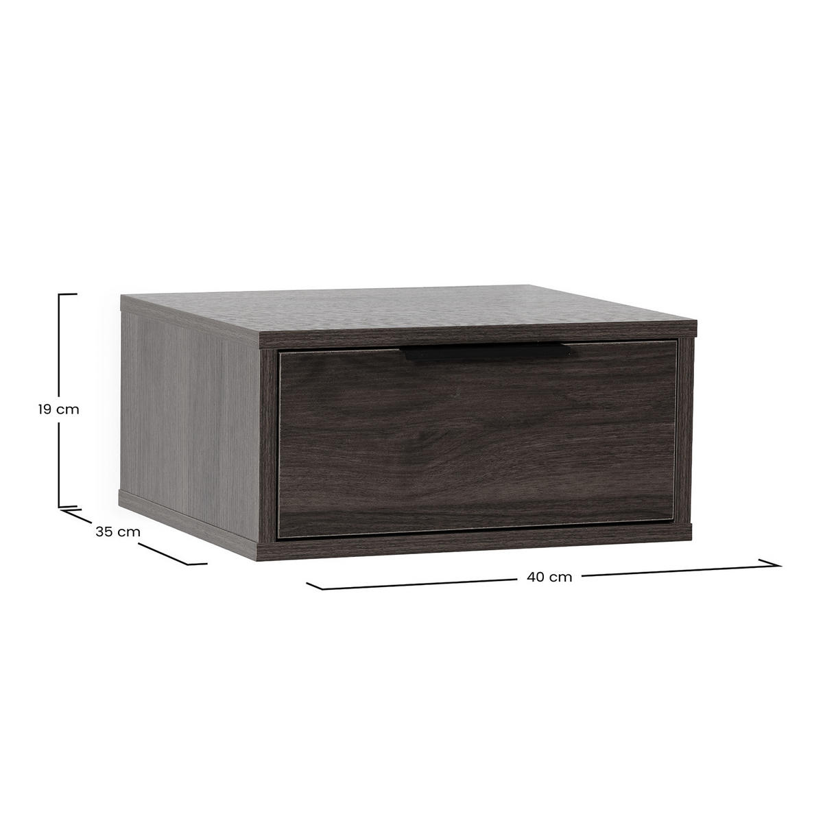 SCHWEBENDER NACHTTISCH Auri Walnuss - Walnussfarben, Holzwerkstoff (40/19/35cm) - VS Venta-stock