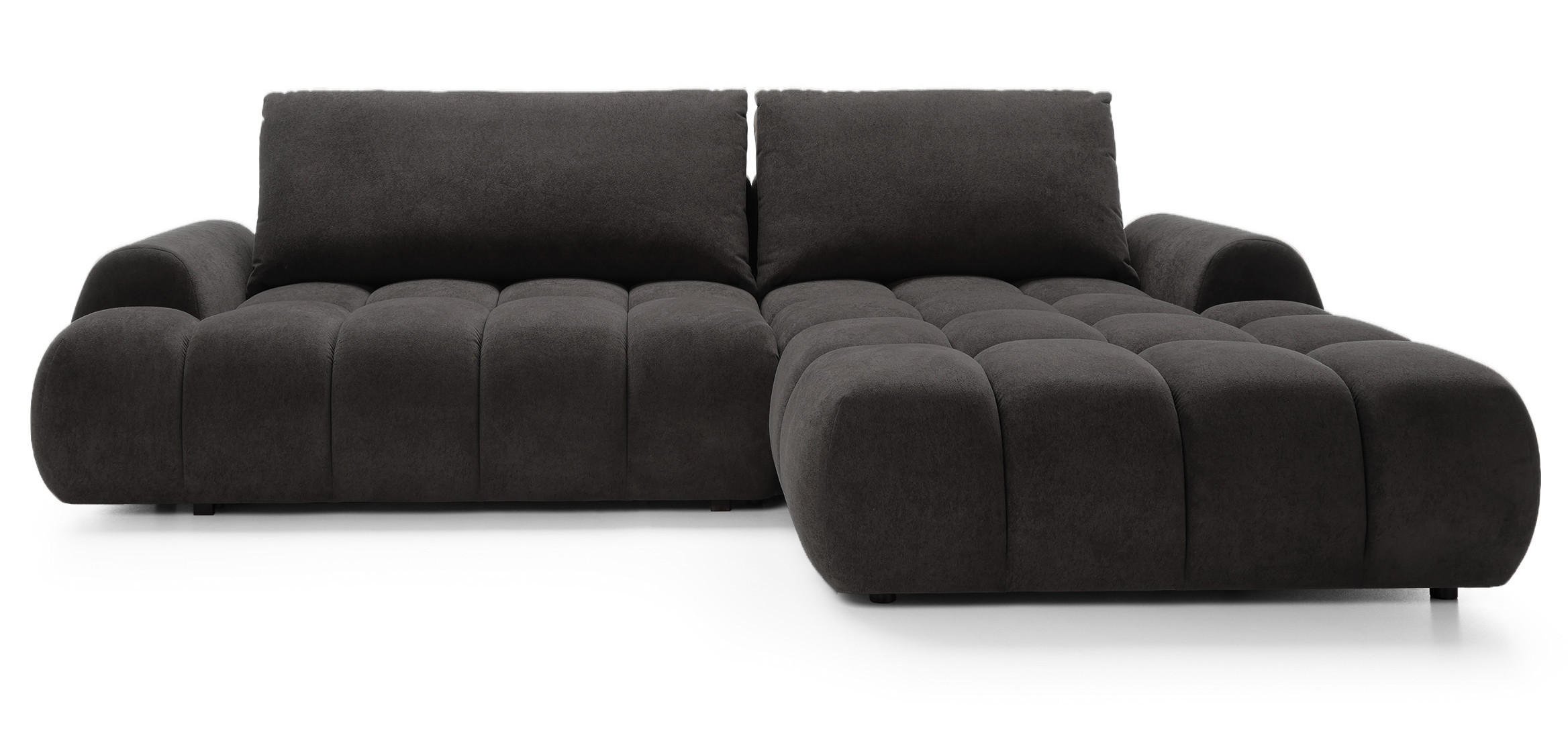 ECKSOFA 280 cm Valerio mit Bettkasten, 280 cm, Rechts, Schlaffunktion, Schwarz - Schwarz, Holz (177/280cm) - Emporius