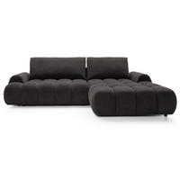 ECKSOFA 280 cm Valerio mit Bettkasten, 280 cm, Rechts, Schlaffunktion, Schwarz - Schwarz, Holz (177/280cm) - Emporius
