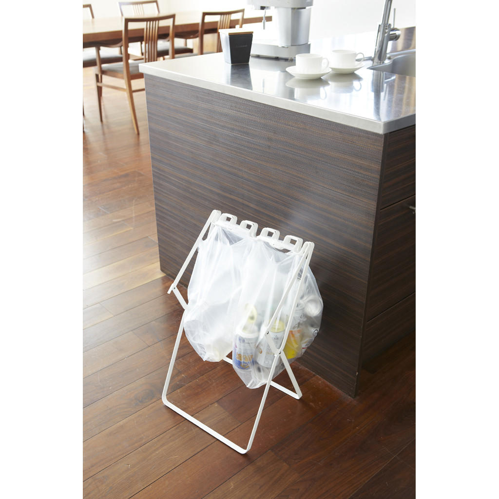 MÜLLSACKSTÄNDER Tower 7908 Weiß Metall 60/33/31.0 cm - Weiß, Metall (33/60/31cm) - Yamazaki