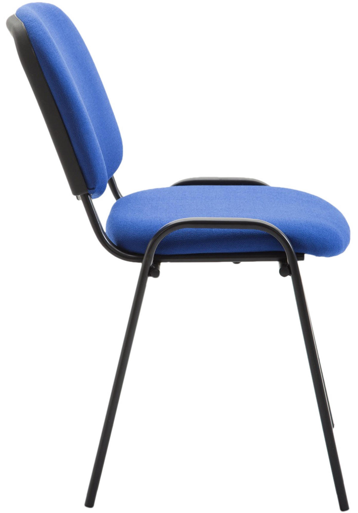 BESUCHERSTUHL Stoff Blau - Blau/Schwarz, Textil/Metall (53/83/53cm) - CLP