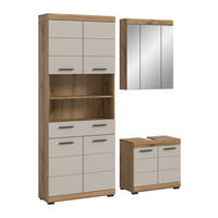 BAD-SET SCOUT 3-tlg. (B/H/T: ca. 149/191/34 cm) in Evoak Oak Nachbildung/- - Eichefarben, Holz (149/191/34cm)