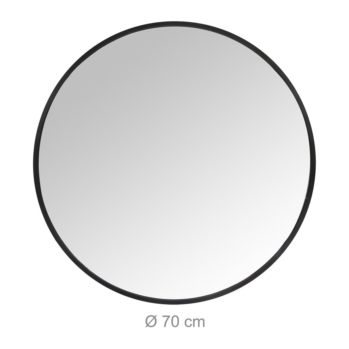 SPIEGEL - Schwarz, Glas/Metall (70/70/3cm) - Relaxdays