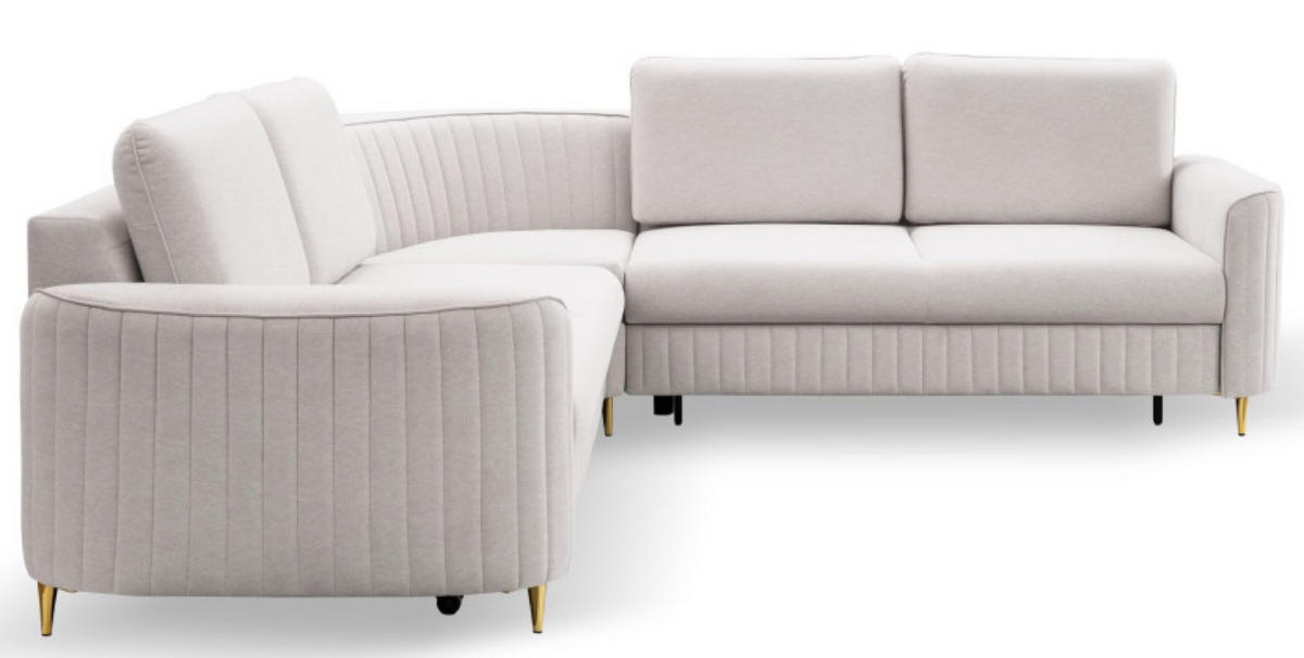 ECKSOFA Kaltbeige LOREN Mit Schlaffunktion Und Bettkasten - Beige, Textil (251/251cm) - Sepro Meble