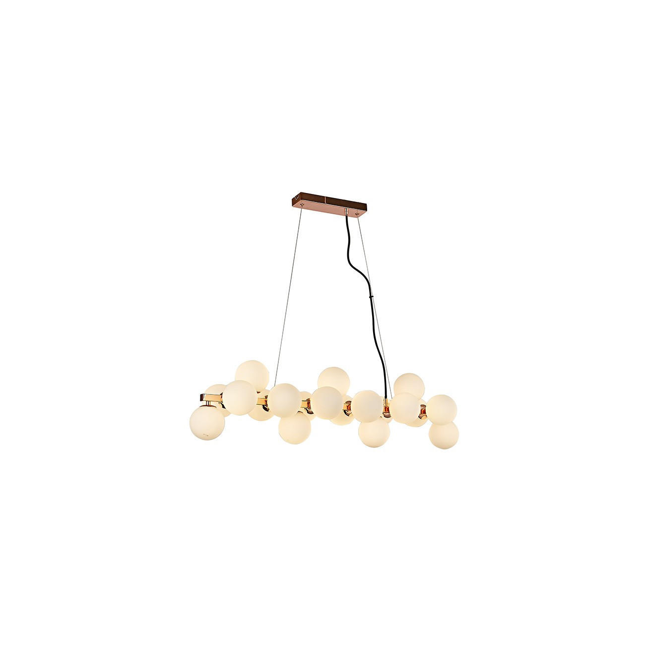 HÄNGELEUCHTE Ambrosia, Roségold und Weiß, 120cm - Roségold, Glas (95/24/120cm) - KOSILUM
