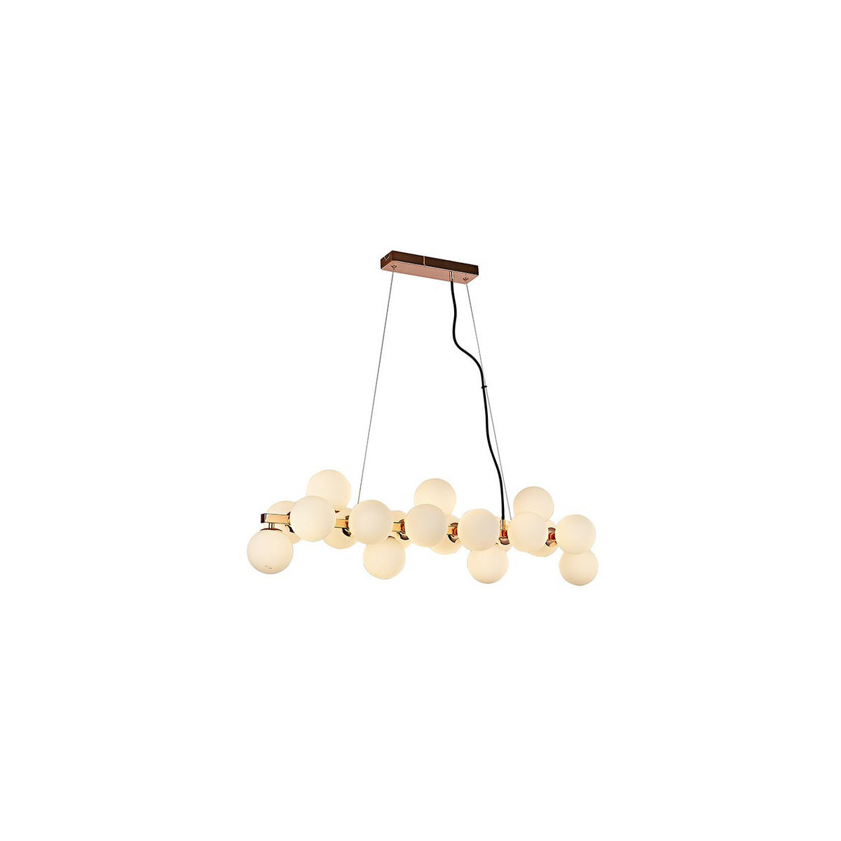 HÄNGELEUCHTE Ambrosia, Roségold und Weiß, 120cm - Roségold, Glas (95/24/120cm) - KOSILUM