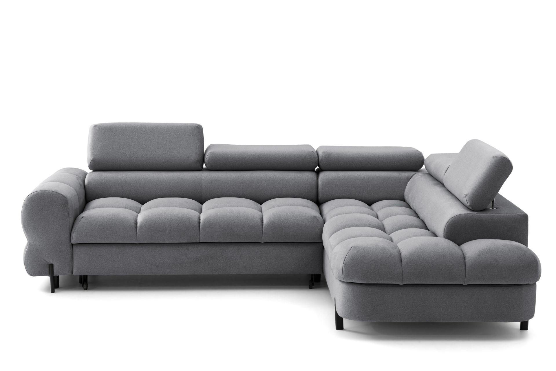 ECKSOFA BOWL L Rechts mit Schlaffunktion 125x195 Velours Dunkelgrau - Dunkelgrau/Schwarz, Holz/Textil (195/260cm) - Muffo