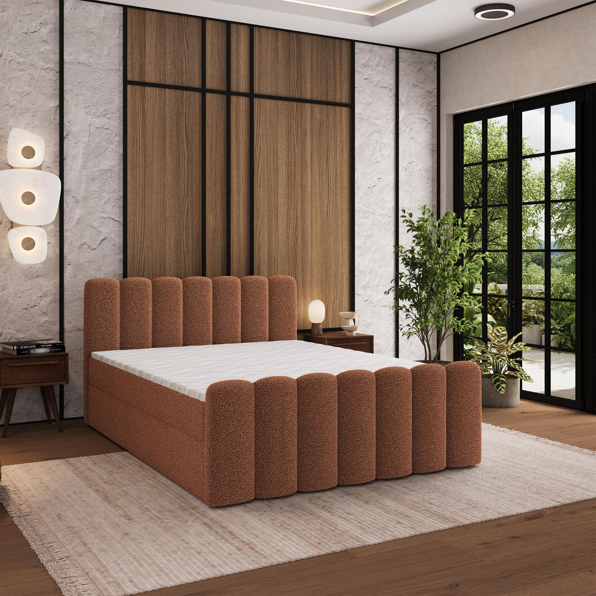 BOXBETT CELLA 180x200 cm mit Matratze und Topper - Kupferfarben - Kupferfarben, Holz (180/200cm) - MASSENO