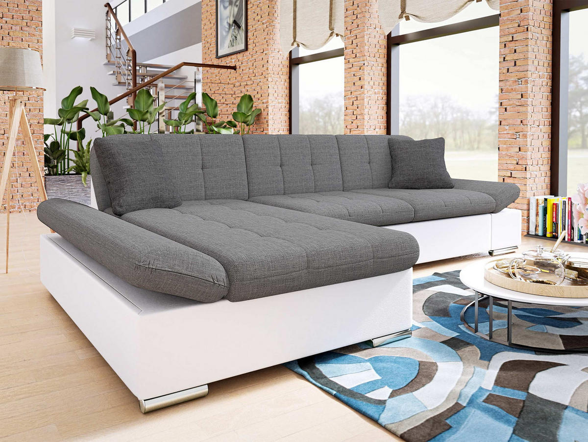 ECKSOFA Malwi, Seite: Links - Weiß, Holz/Textil (278/161cm) - MIRJAN24