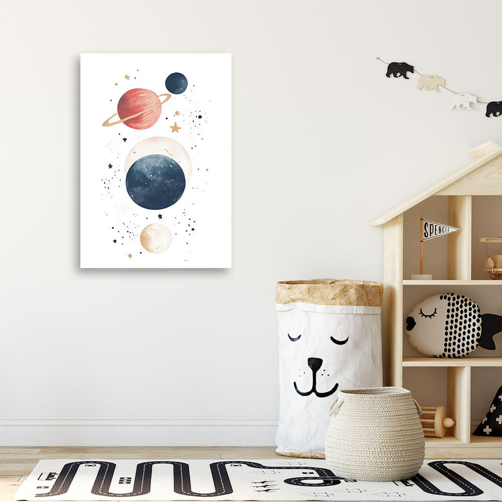LEINWANDBILD Planeten Weltraum Boho 70x100cm - Multicolor, Textil (70/100cm) - Feeby