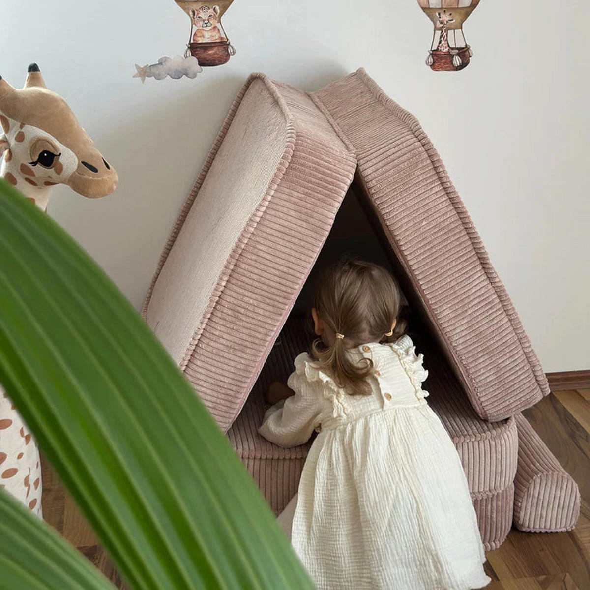 KINDERSOFA AESTHETIC 120 cm Cord Rosa 12 Stk - Rosa, Textil (60/12.5/120cm) - MeowBaby