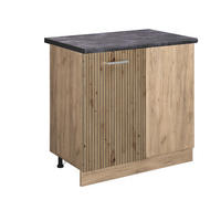 ECKUNTERSCHRANK R-Line Artisan-Eiche 86 cm, AP Anthrazit - Eiche Wotan/Eiche Artisan, Holzwerkstoff (86/81.6/60cm) - Vicco