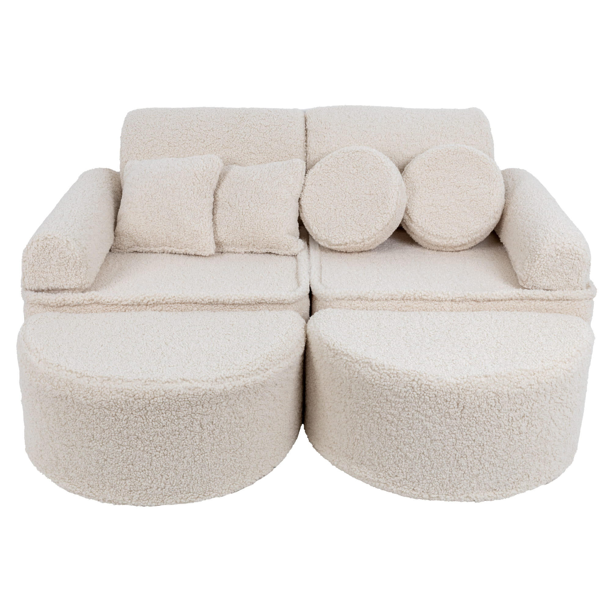 KINDERSOFA, Bearly, Pocket Max, Cremig - Creme, Textil (120/25/60cm) - MeowBaby