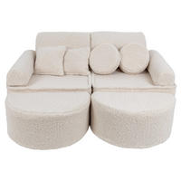KINDERSOFA, Bearly, Pocket Max, Cremig - Creme, Textil (120/25/60cm) - MeowBaby