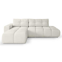 ECKSOFA DUCA L-S Beige Chenille mit Schlaffunktion - Beige, Holz (266.5/266.5cm) - MASSENO