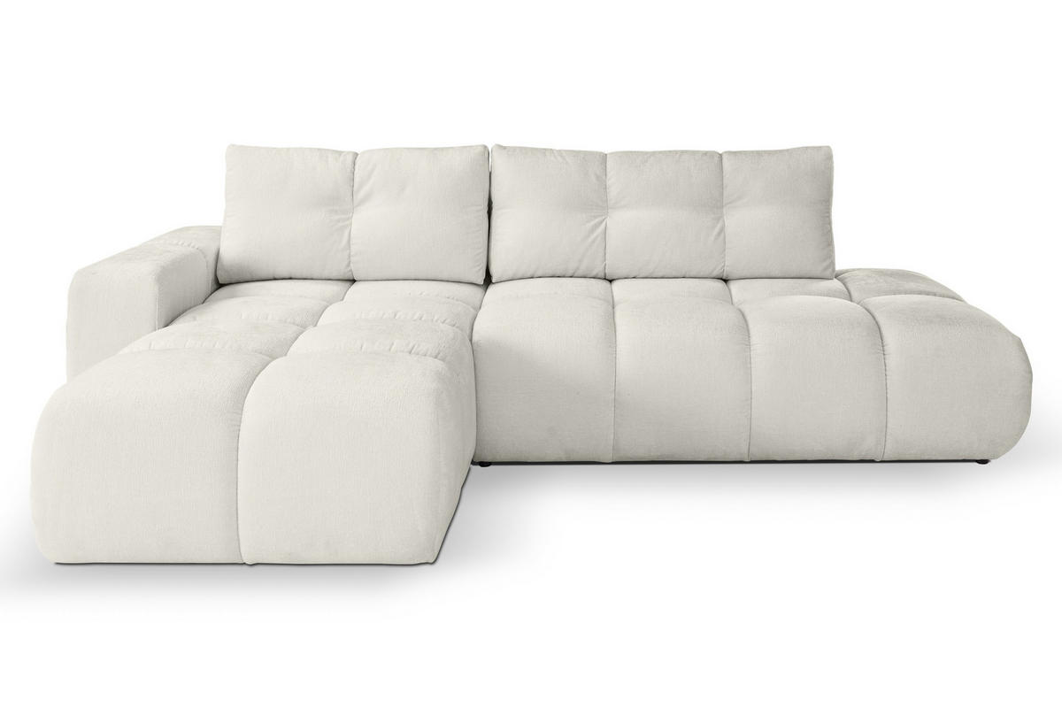 ECKSOFA DUCA L-S Beige Chenille mit Schlaffunktion - Beige, Holz (266.5/266.5cm) - MASSENO