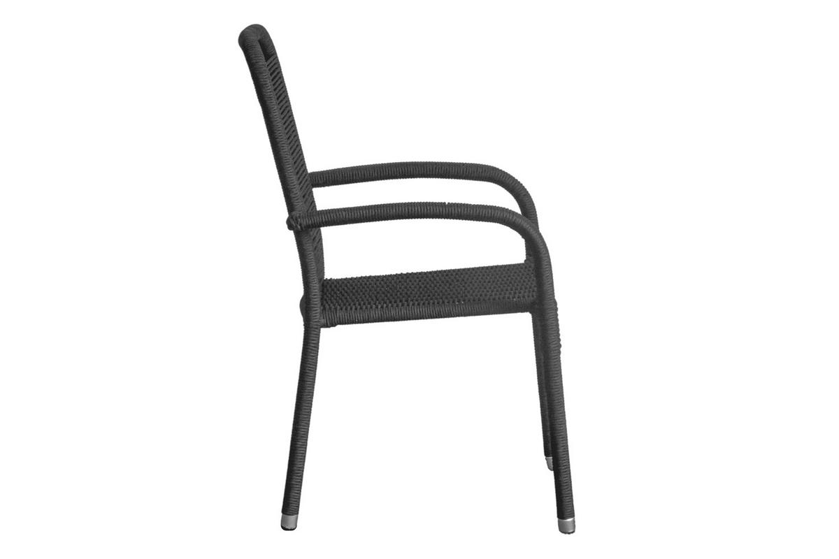 STAPELSTUHL Aires, Metall-Rope, Schwarz - Schwarz, Metall (56/94/64cm) - dasmöbelwerk
