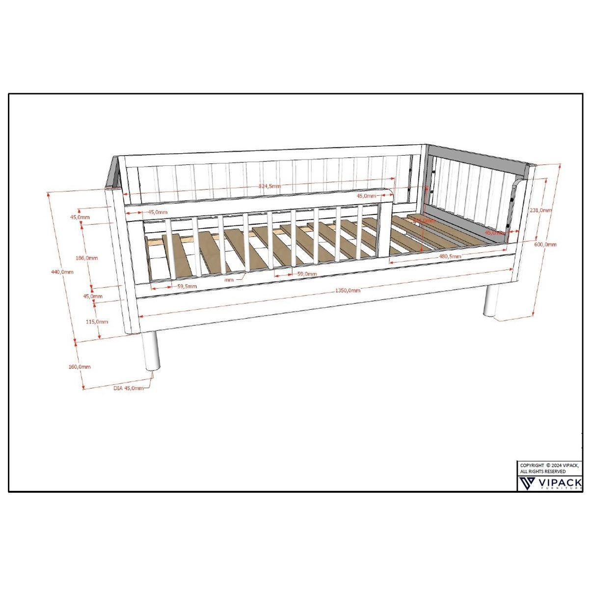 JUNIORBETT SET 70x140 Keeley Buche Weiß Holz Regal Komfort Stabil - Weiß, Holz (55/190/100cm) - 58aufmkessel