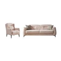 SITZGARNITUR Pasto, Beige Stellvariante 2+1 - Beige, Holzwerkstoff/Kunststoff (175/87/98cm)