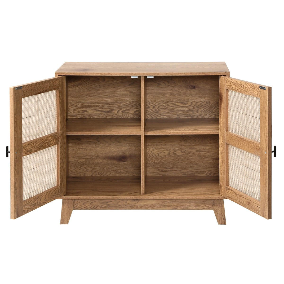 SIDEBOARD mit 2 Türen aus natürlichem Rattan 35/75/80 cm - Nussbaumfarben, Holzwerkstoff (35/75/44.5cm) - Calicosy