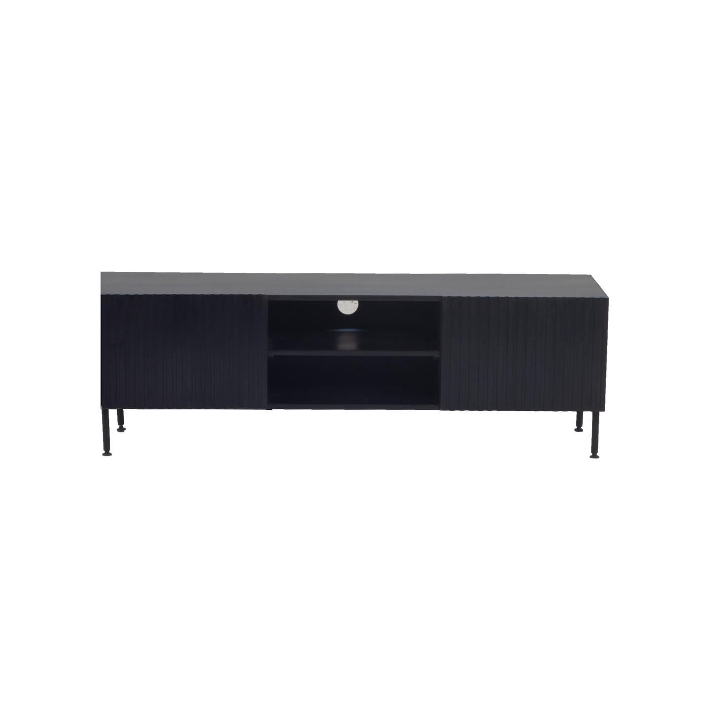 TV-MÖBEL aus Mangoholz 150cm, schwarz - Schwarz, Metall (150/50/40cm) - Giga Meubel