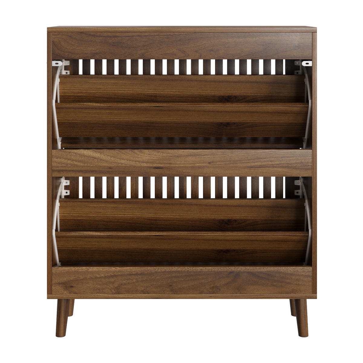 SCHUHSCHRANK Walnuss 80/24/93 cm - Walnussfarben, Holzwerkstoff (80/93/24cm) - PANGIVO