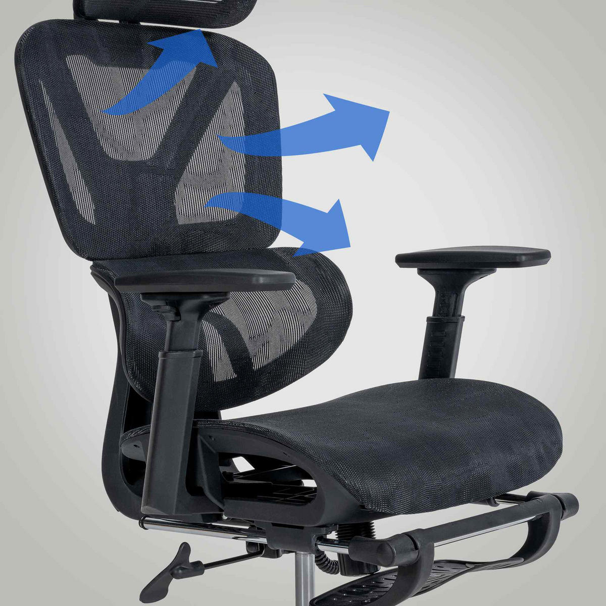 BÜROSTUHL Orionyx schwarz - Chromfarben/Schwarz, Kunststoff/Metall (65/130/68cm) - TPFLiving